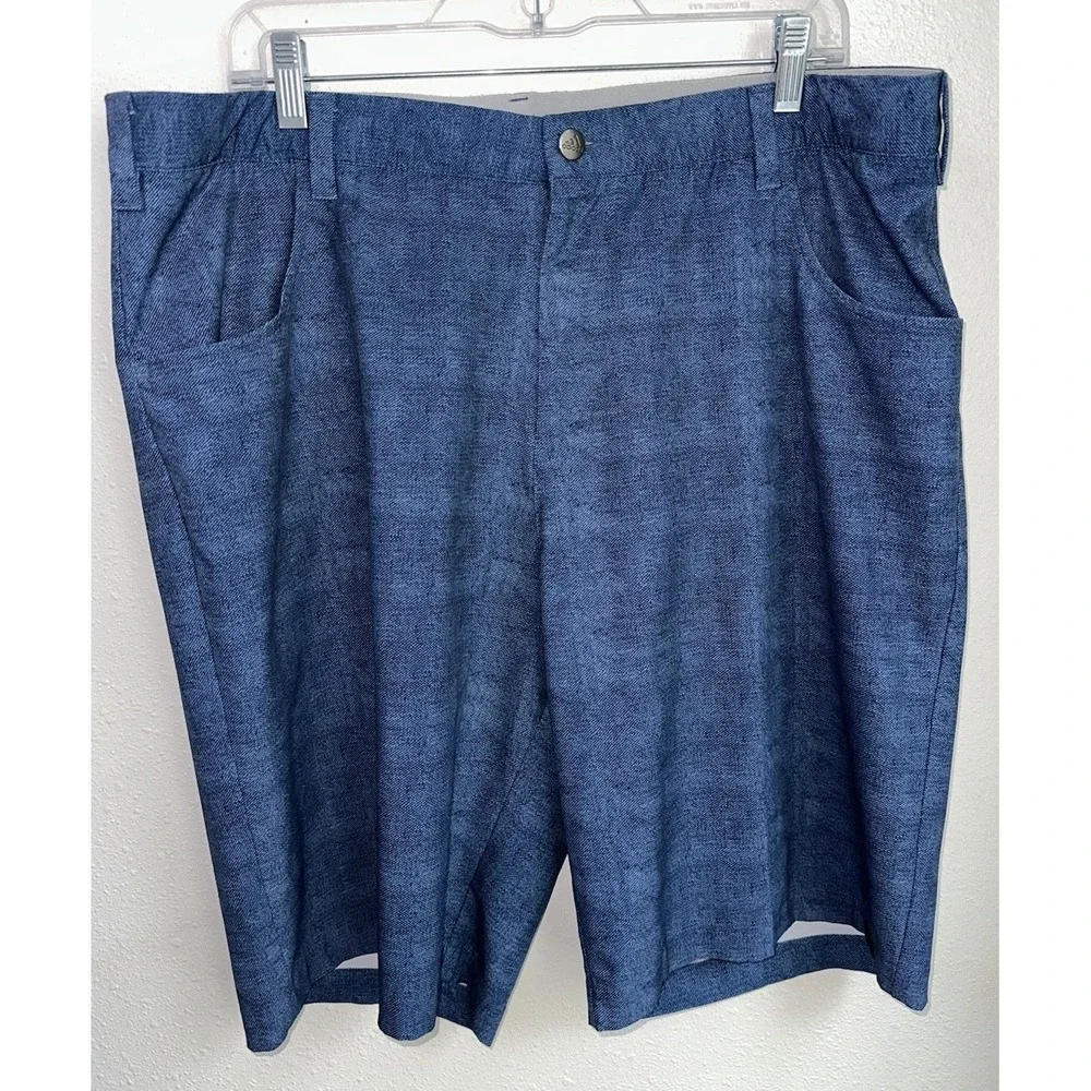 Adidas Men's 365 Golf Shorts Size 38 Navy Blue‎ Patterned Stretch Waistband